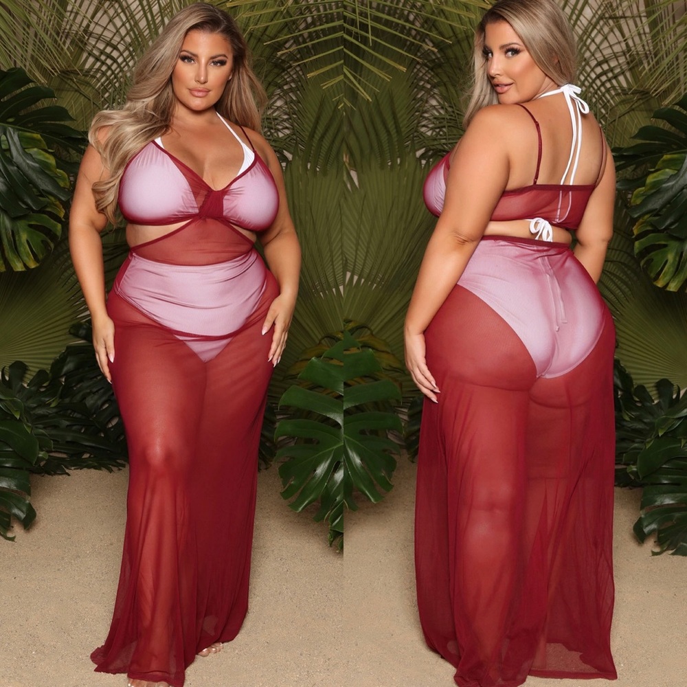 Fashion nova curve wine and dine coverup 1x